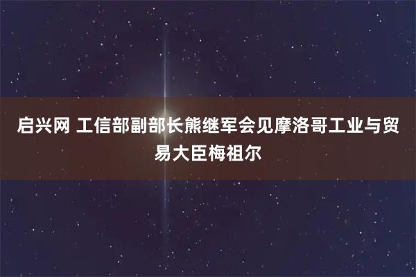 启兴网 工信部副部长熊继军会见摩洛哥工业与贸易大臣梅祖尔